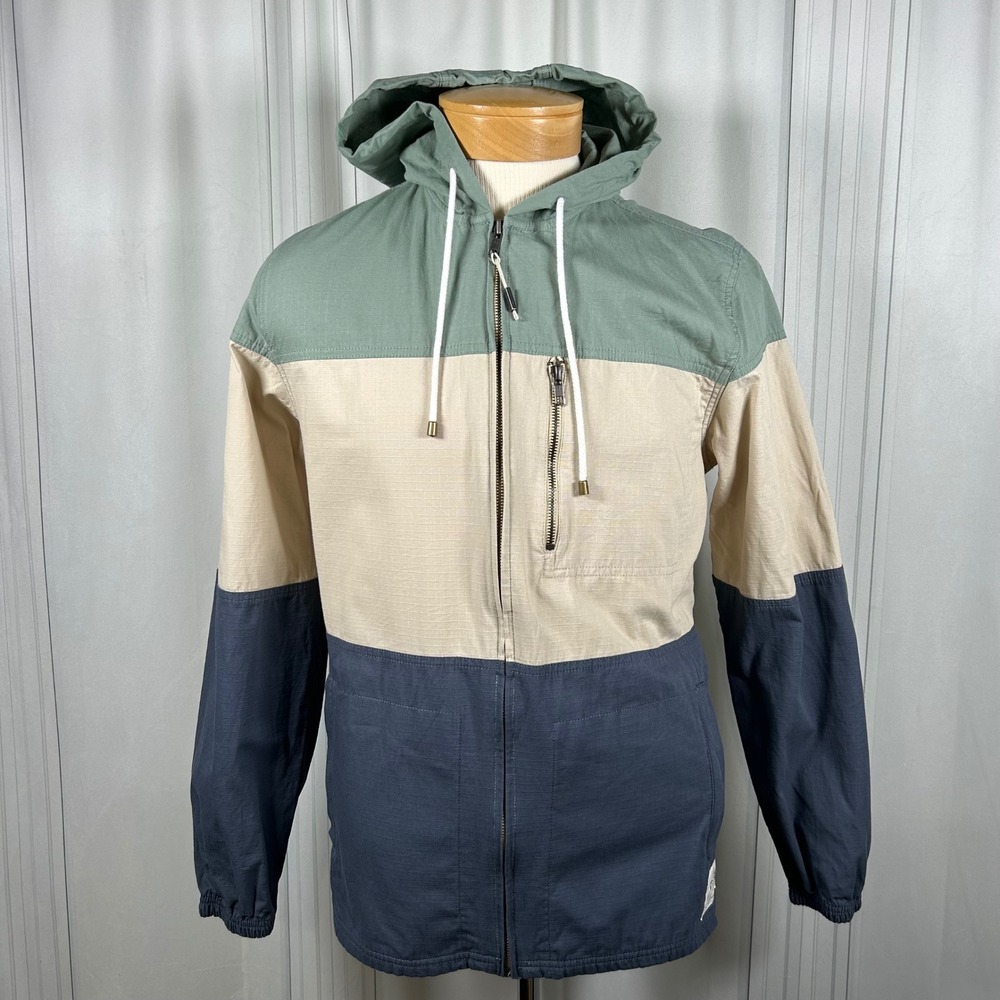 Madda Fella Key West Mens Colorblock Full Zip Hooded Jacket, Size MED